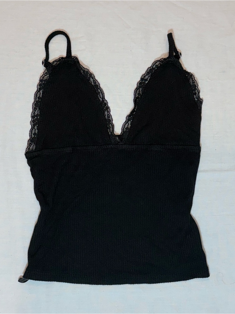 Black Lace-Trim Cami Tank Top - Women's
